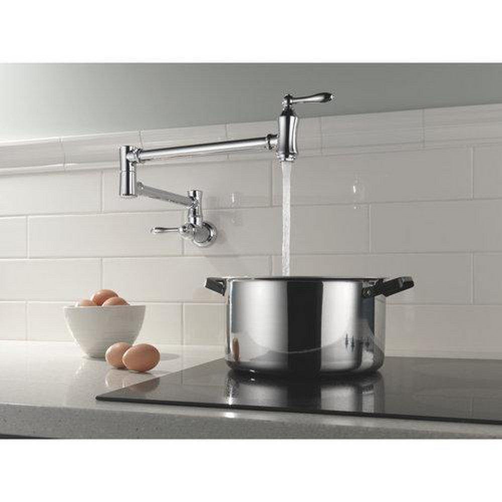 Delta Faucet Chrome Two Handle Lever Pot Filler 