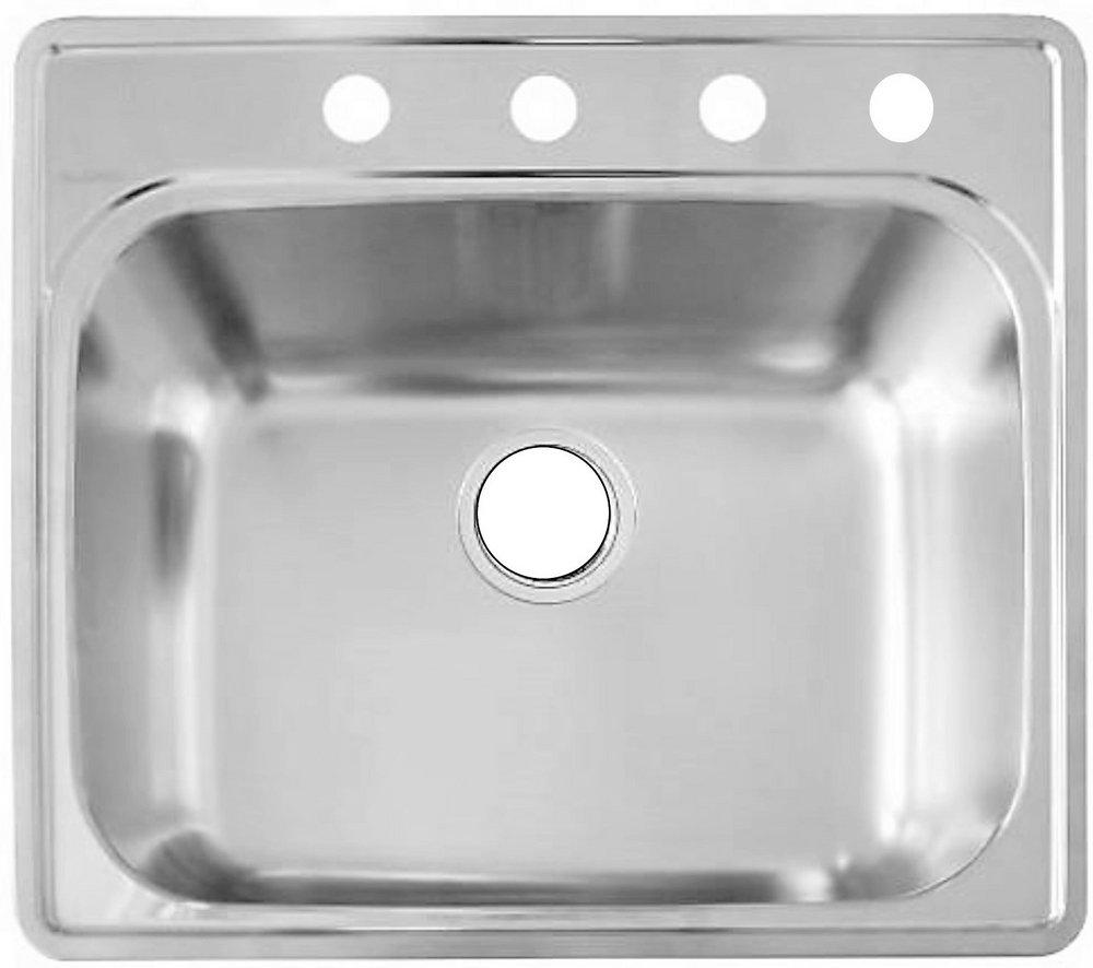 Amerisink Stainless Steel 25 x 22 in. Stainless Steel Single Bowl Drop-in Kitchen Sink 
