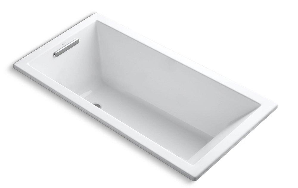 KOHLER White 60 x 30 in. Soaker Drop-In Bathtub with End Drain 