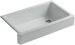 35-1/2 in. Undermount Cast Iron Single Bowl Kitchen Sink in Ice Grey
