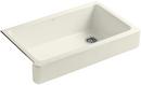 KOHLER Biscuit 35-1/2 x 21-9/16 in. Cast Iron Single Bowl Farmhouse Kitchen Sink with Short Apron 