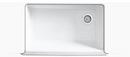 KOHLER White 35-1/2 x 21-9/16 in. Cast Iron Single Bowl Farmhouse Kitchen Sink with Short Apron 