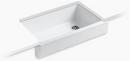 35-1/2 in. Undermount Cast Iron Single Bowl Kitchen Sink in White