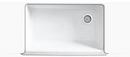 KOHLER White 35-1/2 x 21-9/16 in. Cast Iron Single Bowl Farmhouse Kitchen Sink with Short Apron 