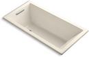 KOHLER Almond 60 x 30 in. Soaker Drop-In Bathtub with End Drain 