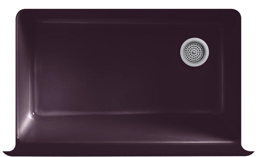 KOHLER White 35-11/16 x 21-9/16 in. Cast Iron Single Bowl Farmhouse Kitchen Sink 