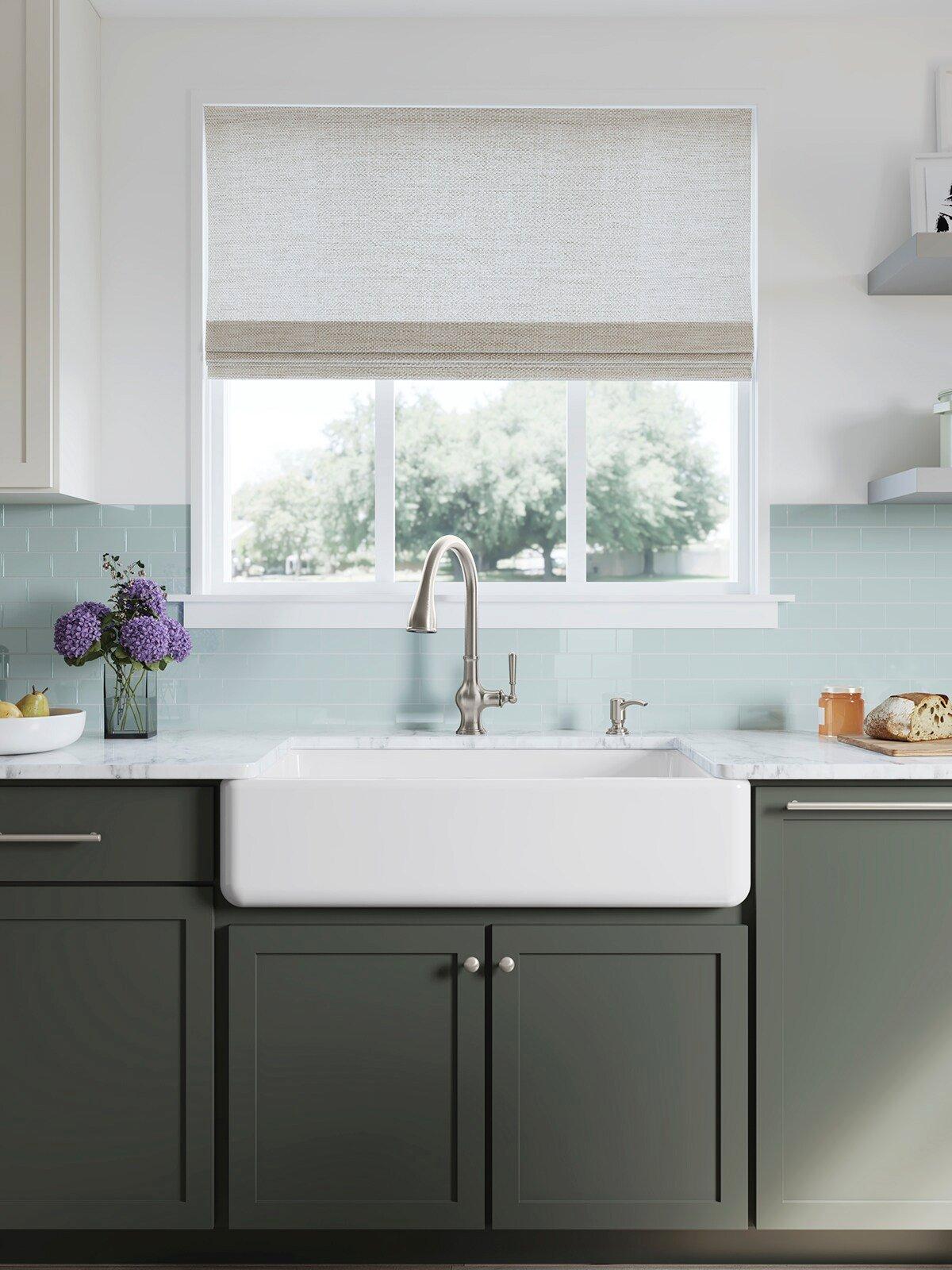 KOHLER White 35-11/16 x 21-9/16 in. Cast Iron Single Bowl Farmhouse Kitchen Sink 