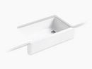 35-11/16 in. Undermount Farmhouse Cast Iron Single Bowl Kitchen Sink in White