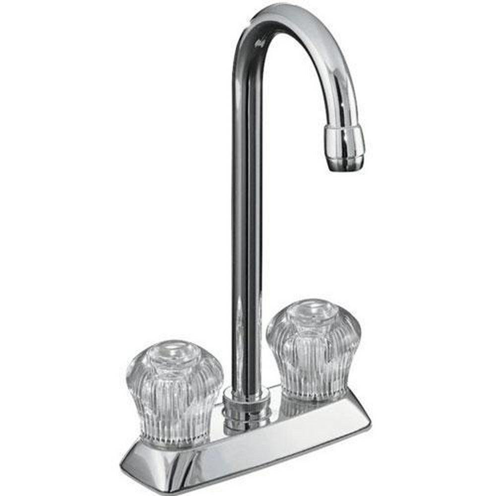 KOHLER Polished Chrome 2.2 gpm Double Lever Handle Bar Faucet with 4 in. Reach 