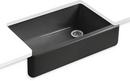 KOHLER Black Black&trade; 35-11/16 x 21-9/16 in. Cast Iron Single Bowl Farmhouse Kitchen Sink 