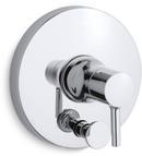 KOHLER Polished Chrome Diverter Valve Trim Only with Single Lever Handle 