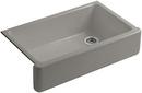 KOHLER Cashmere 35-11/16 x 21-9/16 in. Cast Iron Single Bowl Farmhouse Kitchen Sink 