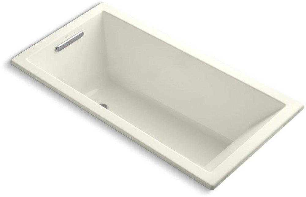 KOHLER Biscuit 60 x 30 in. Soaker Drop-In Bathtub with End Drain 