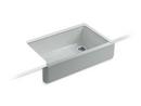 35-11/16 in. Undermount Cast Iron Single Bowl Kitchen Sink in Ice Grey
