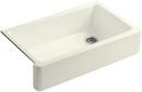KOHLER Biscuit 35-11/16 x 21-9/16 in. Cast Iron Single Bowl Farmhouse Kitchen Sink 