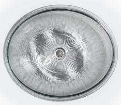 19 in. Undermount Oval Glass Bathroom Sink in Ice