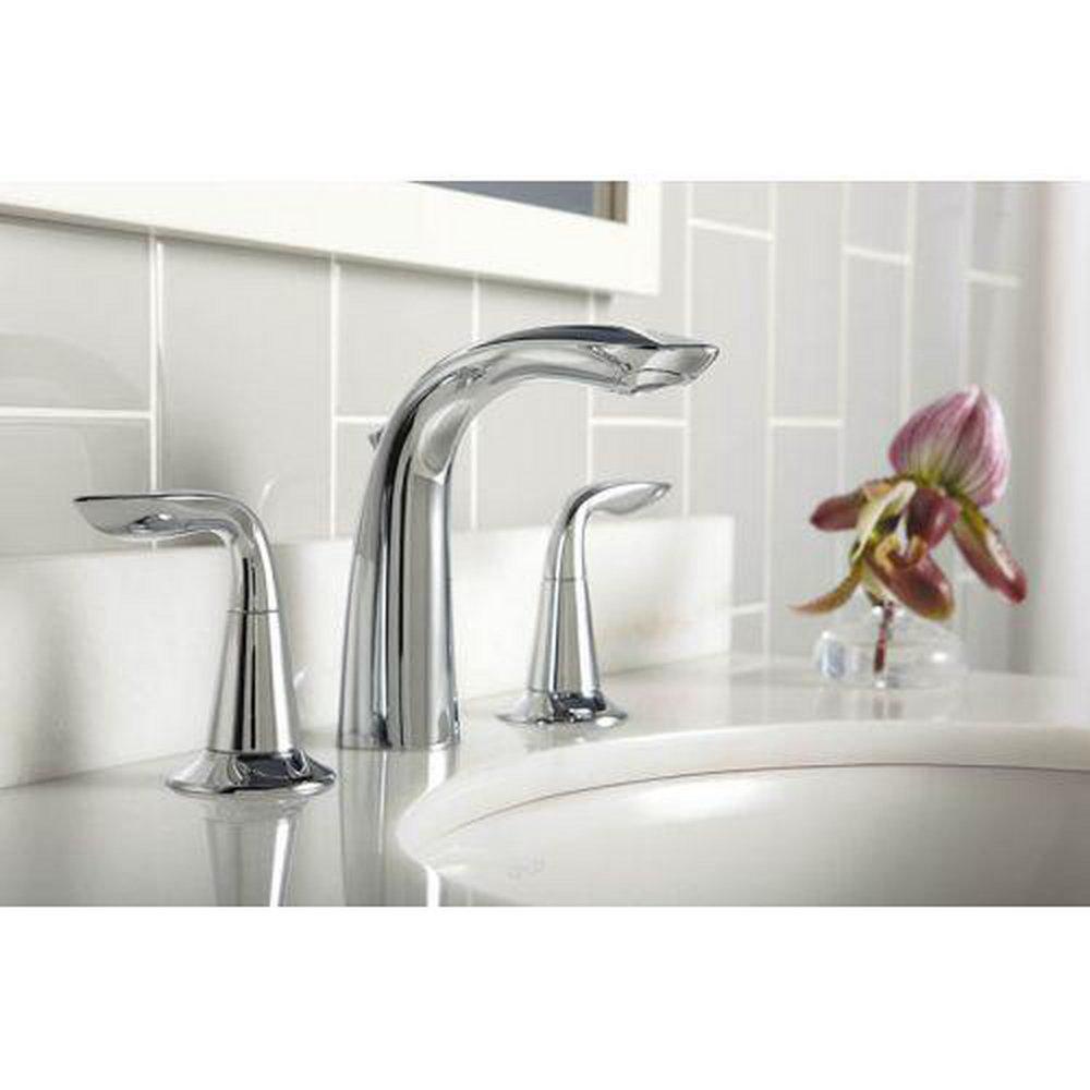 KOHLER Vibrant Brushed Nickel Two Handle Widespread Bathroom Sink Faucet 