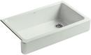 35-1/2 x 21-9/16 in. Cast Iron Single Bowl Farmhouse Kitchen Sink with Short Apron in Sea Salt