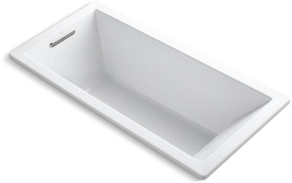 KOHLER White 66 x 32 in. Drop-In Bathtub with End Drain 