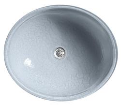 19 in. Undermount Oval Glass Bathroom Sink in Ice