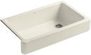 35-1/2 x 21-9/16 in. Cast Iron Single Bowl Farmhouse Kitchen Sink with Short Apron in Almond