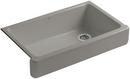 KOHLER Cashmere 35-1/2 x 21-9/16 in. Cast Iron Single Bowl Farmhouse Kitchen Sink with Short Apron 