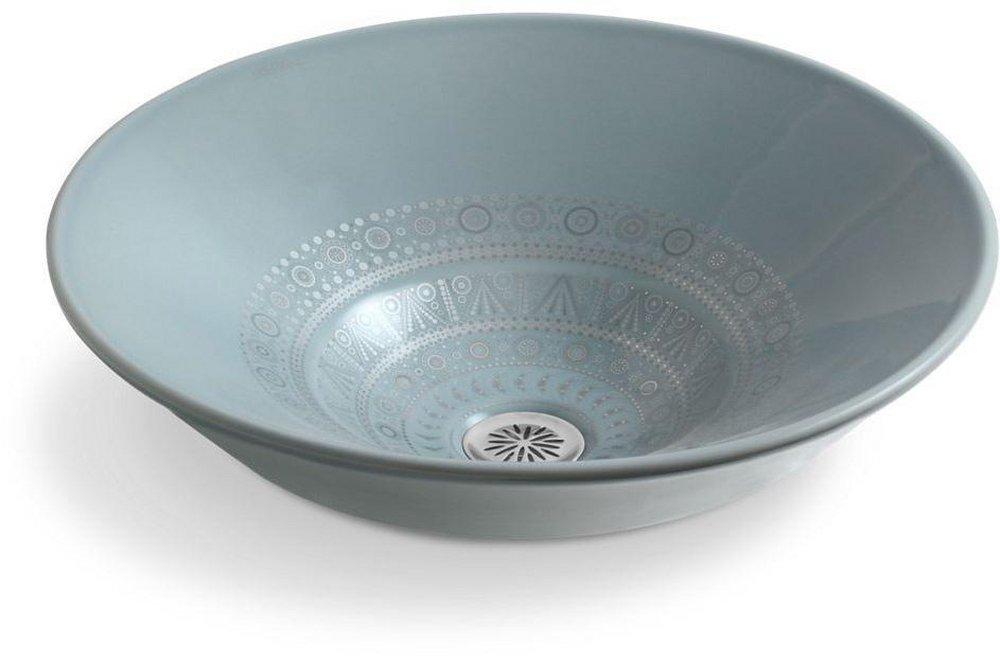 KOHLER Translucent Blue Round Vessel Bathroom Sink 