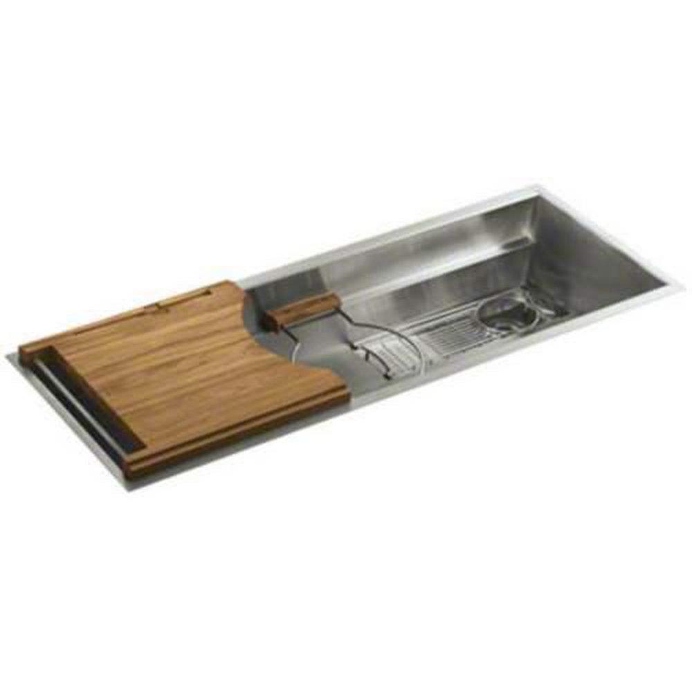 Kallista Stainless Steel 45 x 18 in. No Hole Single Bowl Kitchen Sink 