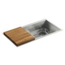 Kallista Stainless Steel 33 x 18 in. No Hole Single Bowl Kitchen Sink 