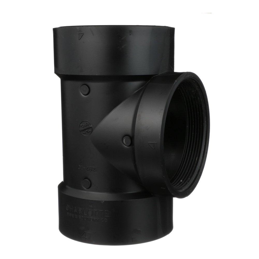 Black ABS DWV Flush Cleanout Tee 