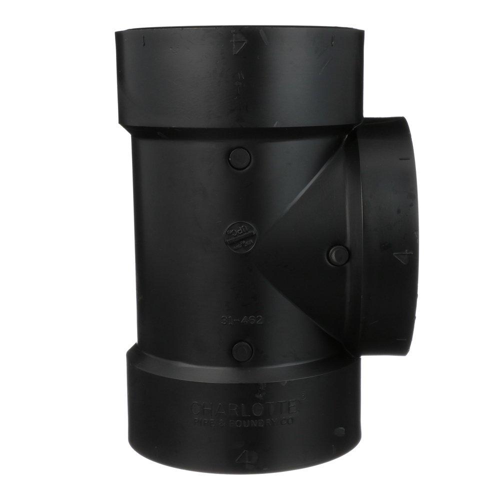 Black ABS DWV Flush Cleanout Tee 