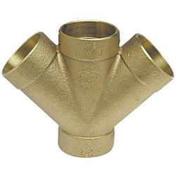 2 x 2 x 1-1/2 x 1-1/2 in. Sweat Bronze Reducing DWV 45&#176; Double Wye