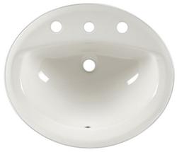 20-3/8 in. Drop-in Oval Vitreous China Bathroom Sink in White