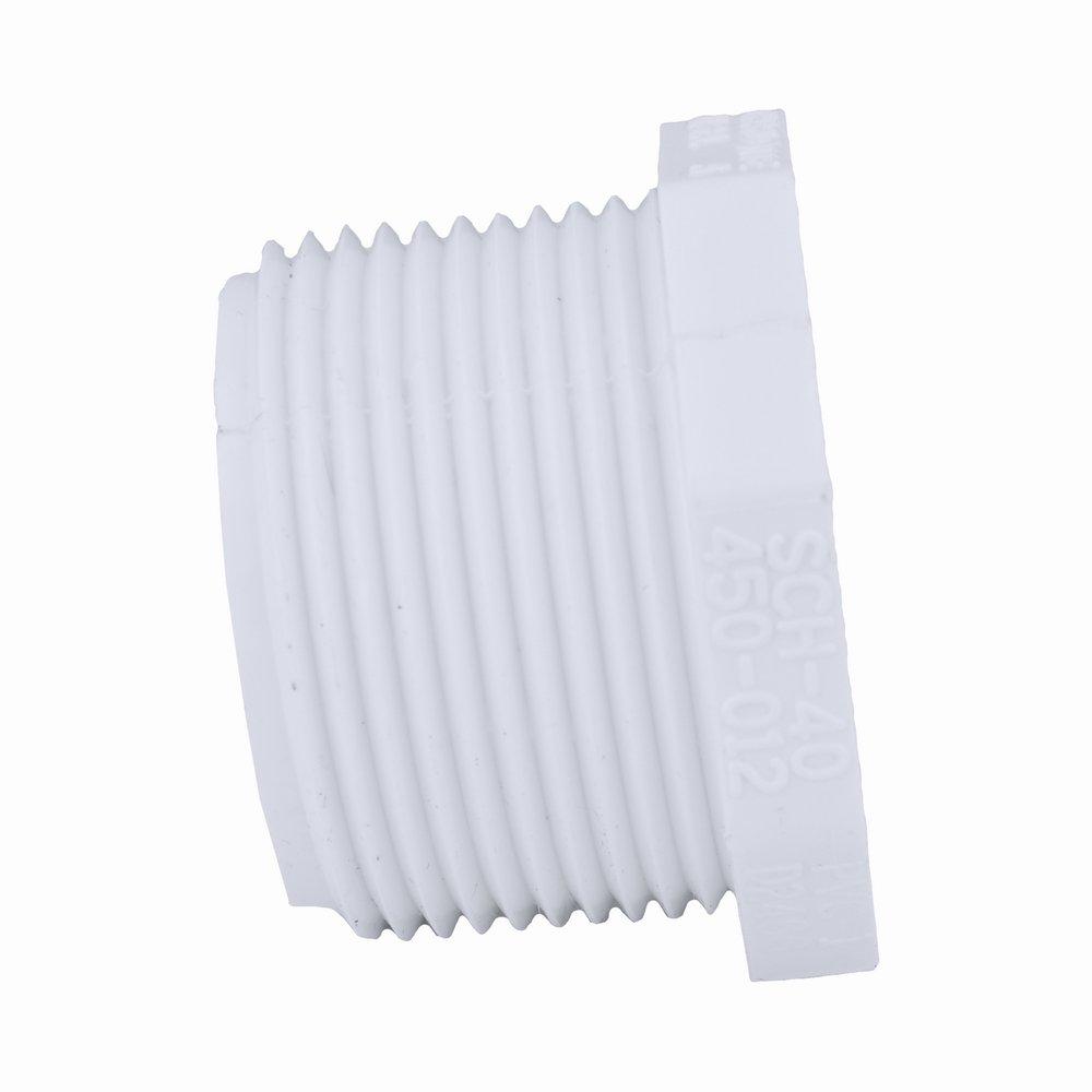White PVC Schedule 40 MPT Plug 