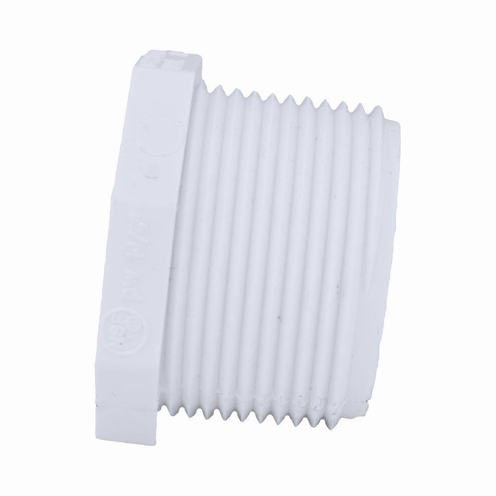 White PVC Schedule 40 MPT Plug 