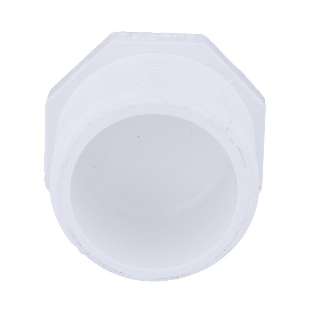 White PVC Schedule 40 MPT Plug 