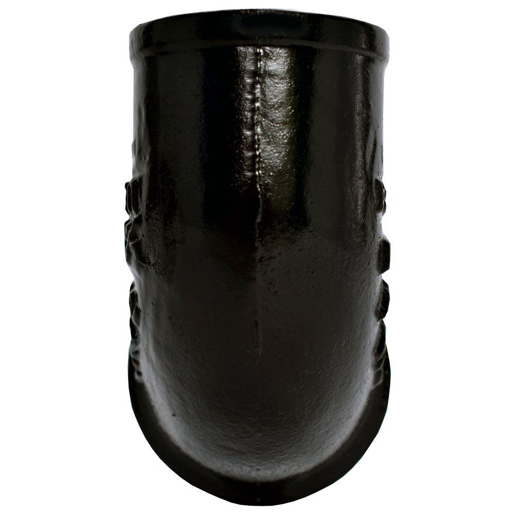 Black No Hub 90 Degree Cast Iron Reducing Tapped 1/4 Bend 