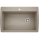 33-1/2 x 22 in. 1 Hole Composite Single Bowl Dual Mount Kitchen Sink in Truffle