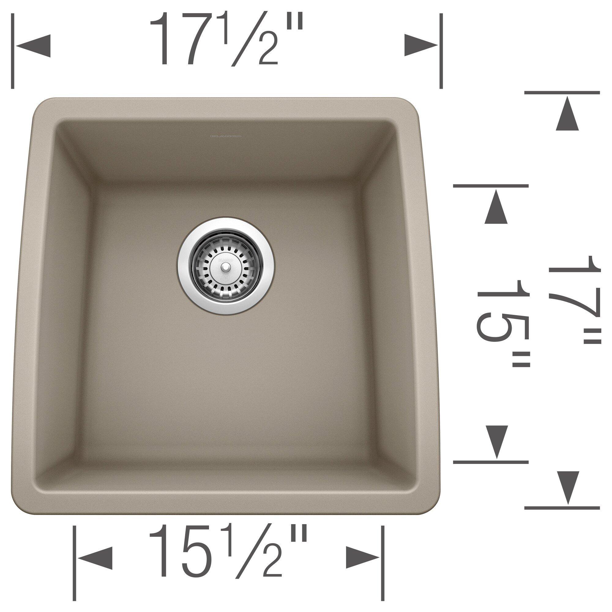 BLANCO Truffle 17-1/2 x 17 x 9 in. Under-Mount Single Bowl Sink 