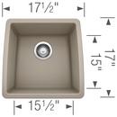 BLANCO Truffle 17-1/2 x 17 x 9 in. Under-Mount Single Bowl Sink 
