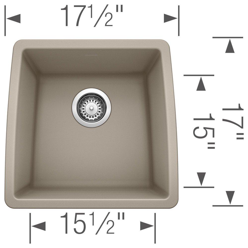 BLANCO Truffle 17-1/2 x 17 x 9 in. Under-Mount Single Bowl Sink 