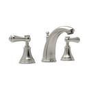 Perrin & Rowe&reg; Satin Nickel Two Handle Widespread Bathroom Sink Faucet Lever Handle 