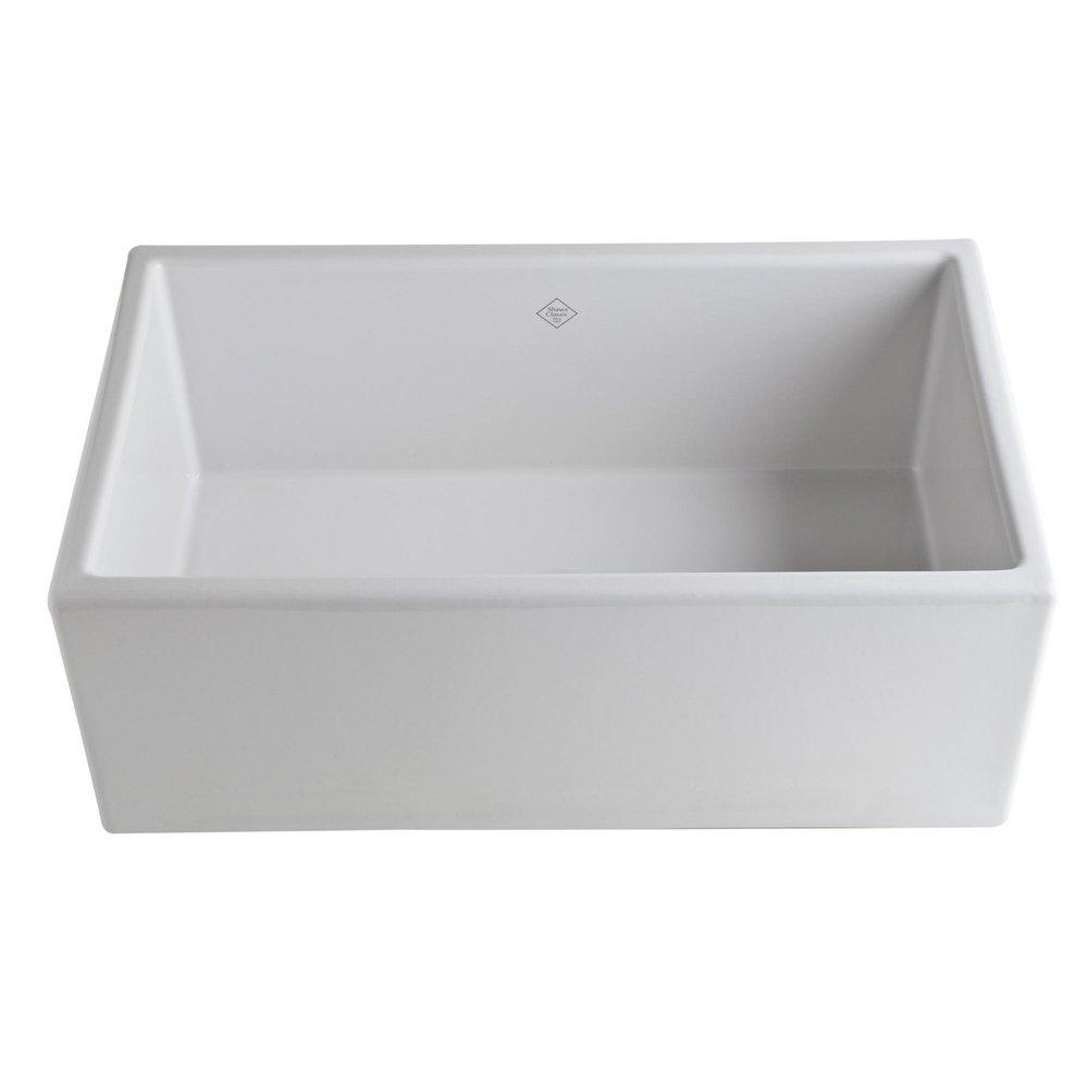 Shaws White 30 x 18 in. Fireclay Single Bowl Farmhouse Kitchen Sink 