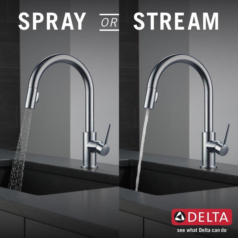 Delta Faucet Arctic Stainless Single Handle Pull Down Kitchen Faucet 