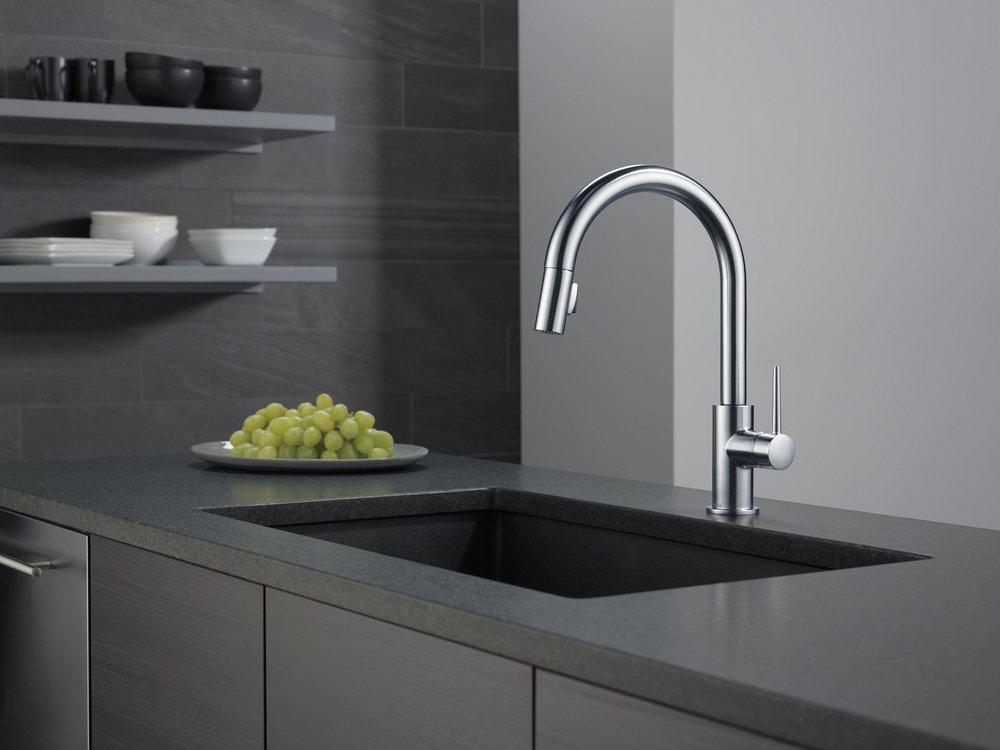 Delta Faucet Arctic Stainless Single Handle Pull Down Kitchen Faucet 