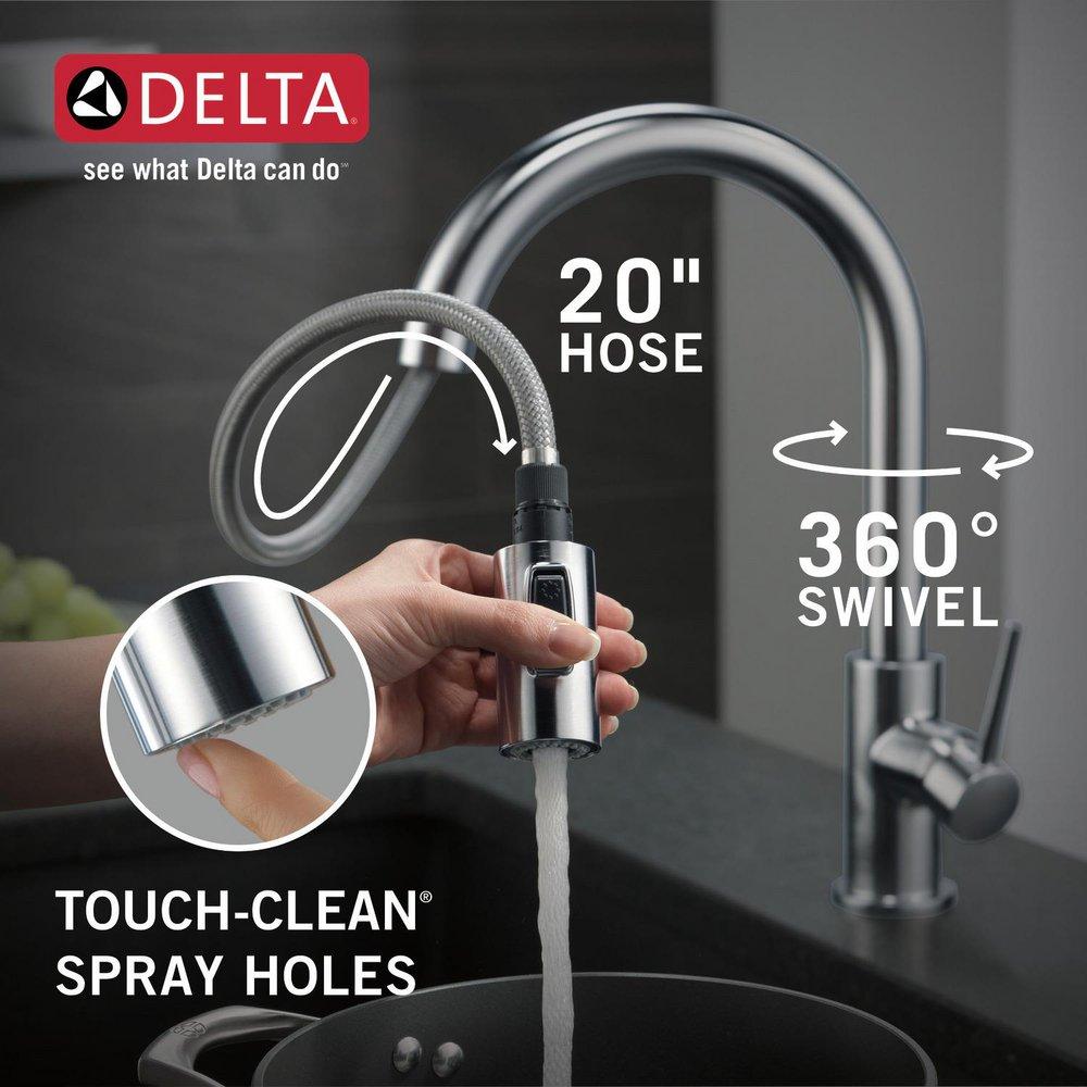 Delta Faucet Arctic Stainless Single Handle Pull Down Kitchen Faucet 