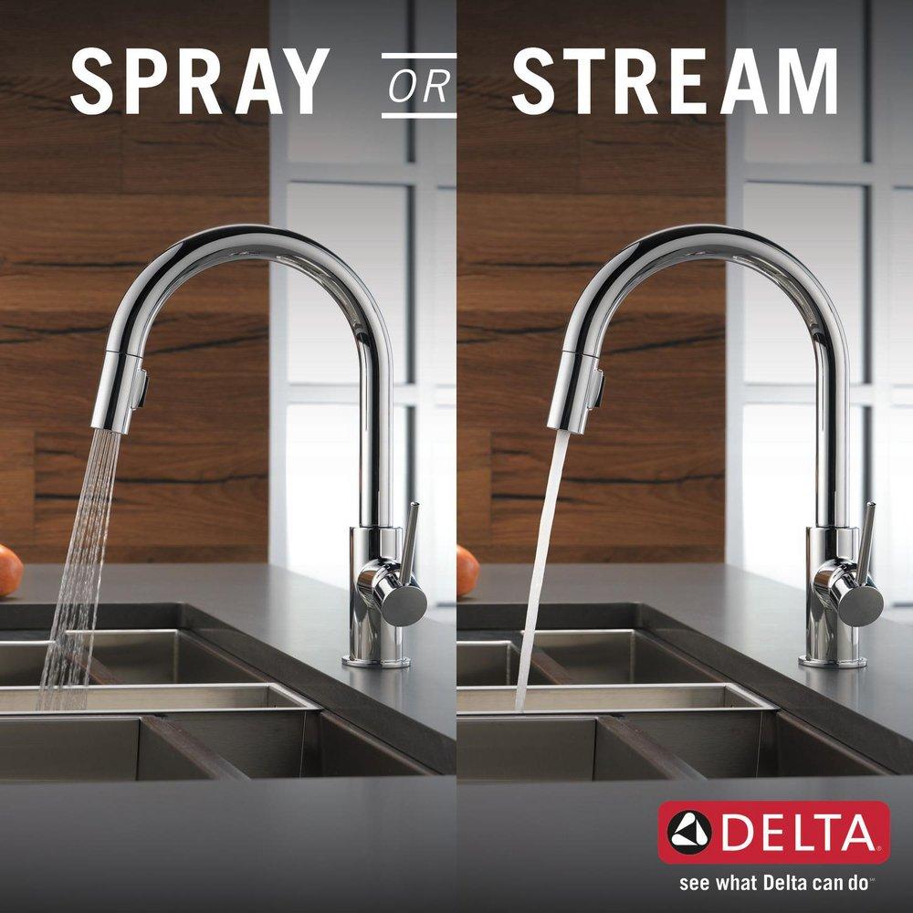 Delta Faucet Chrome Single Handle Pull Down Kitchen Faucet 