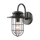 Elk Home Matte Black 12 in. 100W 1-Light Outdoor Wall Sconce 