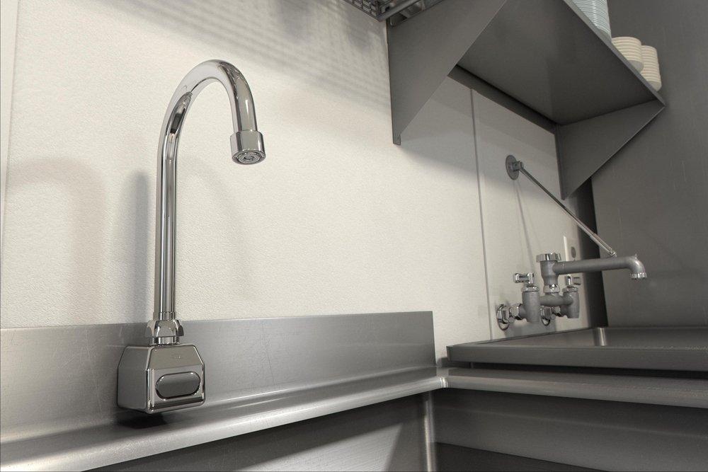 Zurn Polished Chrome Two Lever Handle Wall Mount Service Faucet 