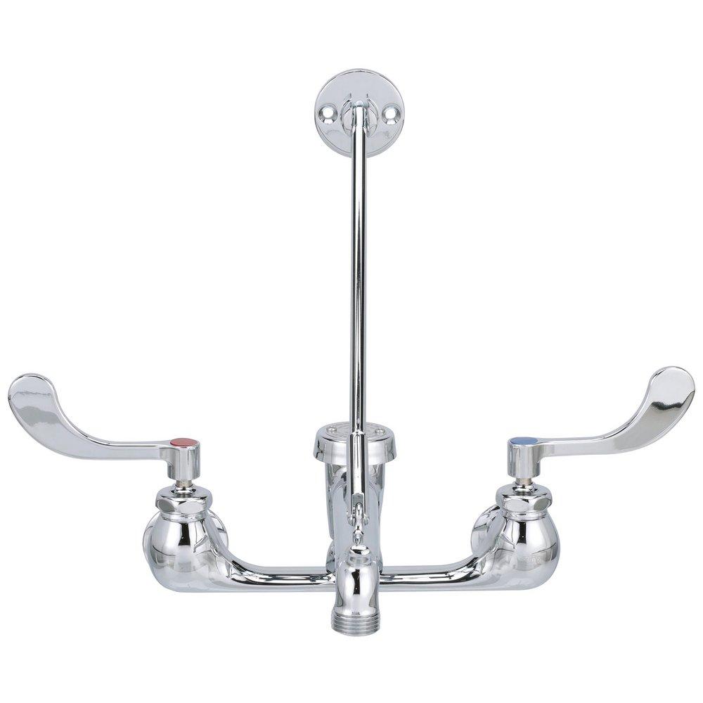 Zurn Polished Chrome Two Wristblade Handle Wall Mount Food Service Faucet 